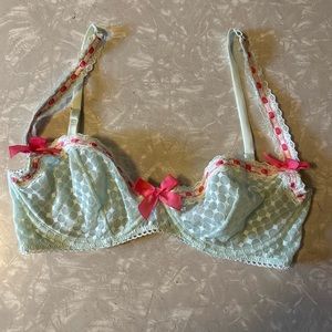 Agent Provocateur mint and pink bra 34DD